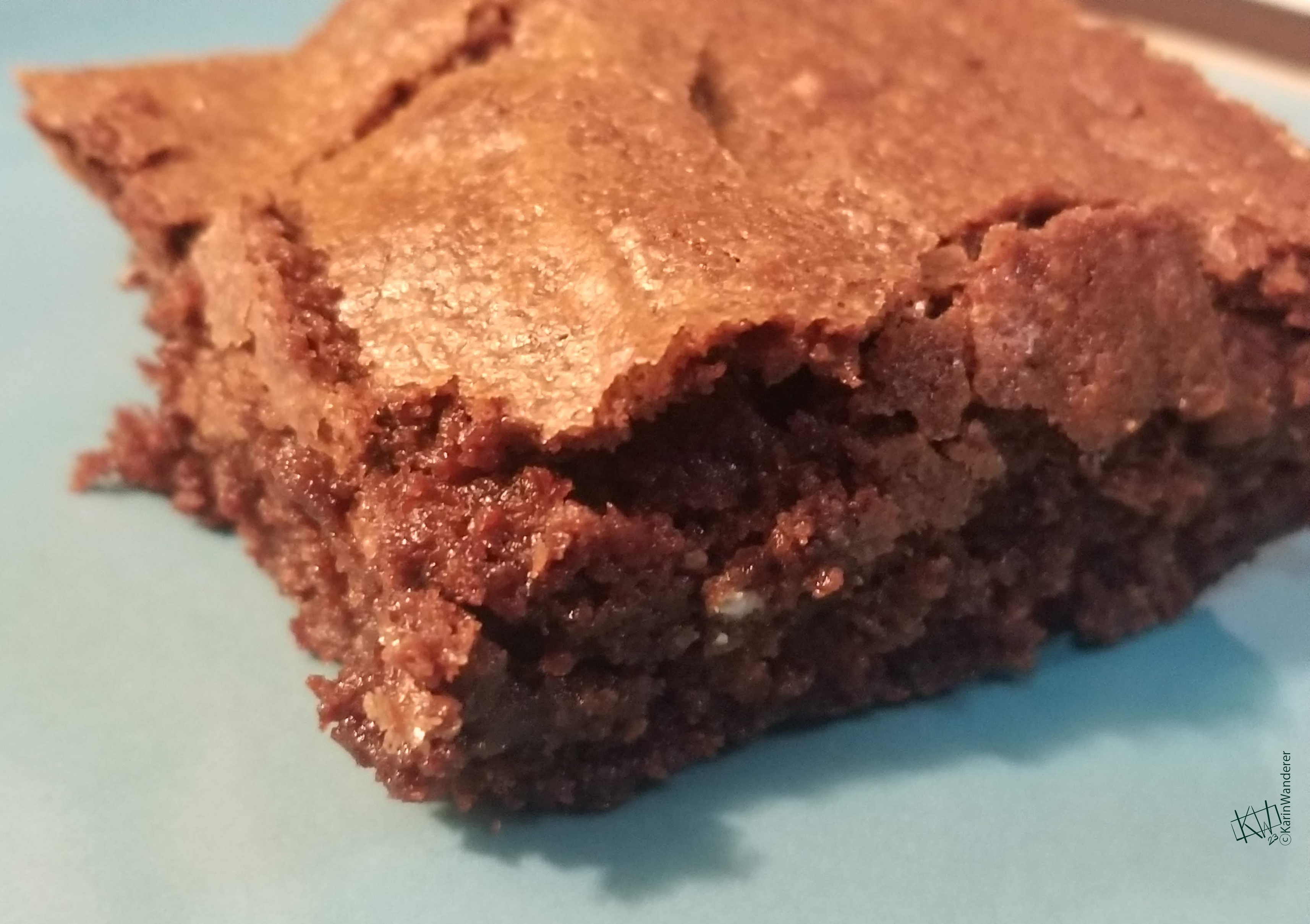 Close-up photo of a delicious brownie.