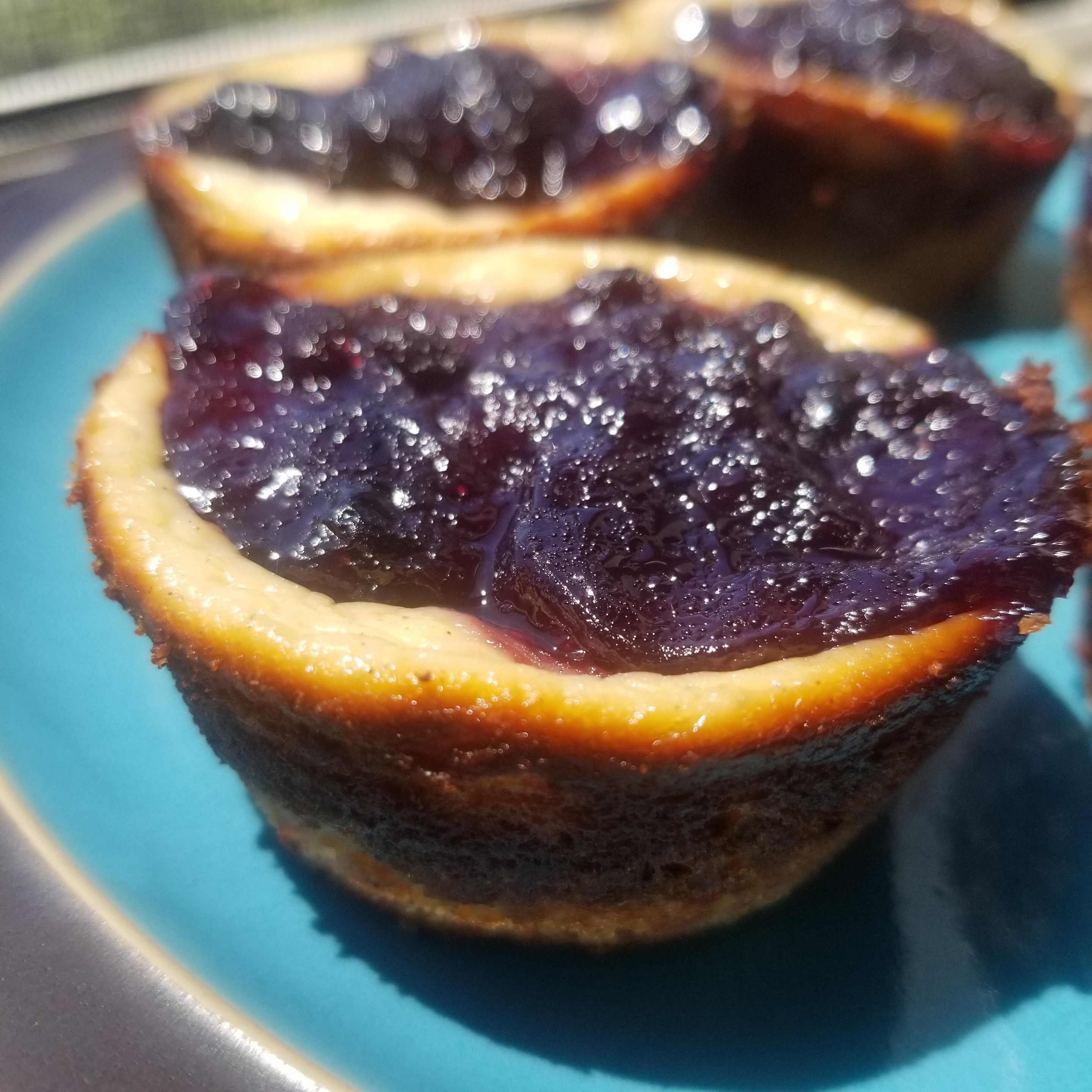 Photo of beautiful blueberry tarts.